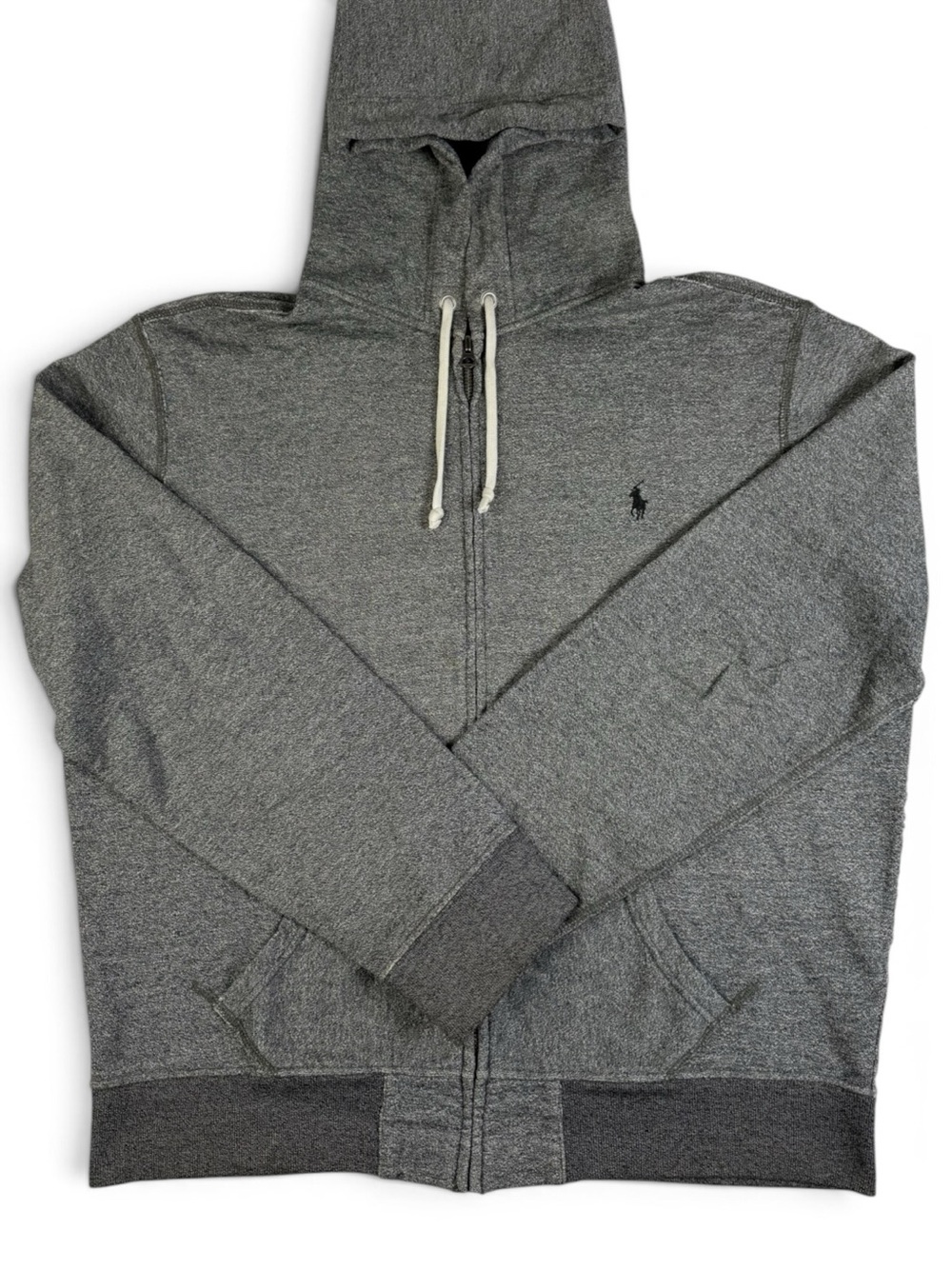 Polo Ralph Lauren 100% Cotton Full Zip Hoodie Heather Gray Men’s L - Picture 6 of 12